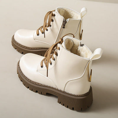 Ines | Elegantni bojni škornji z flisasto podlogo