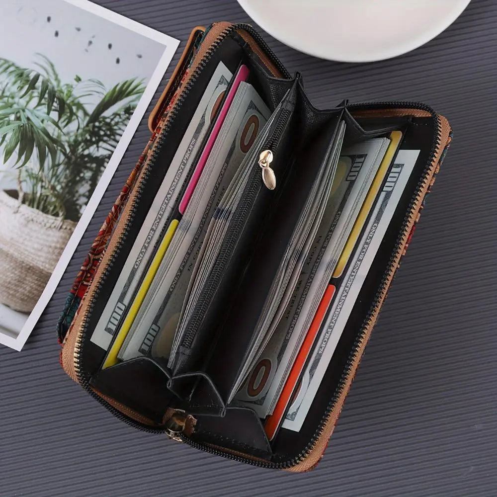 Anina | Eleganten cvetlični denarnik z dolgim trakom