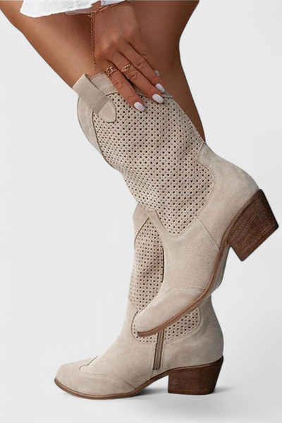 Ajda | Sodobni kavbojski škornji z zadrgo na strani