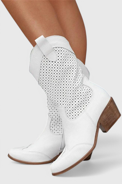 Ajda | Sodobni kavbojski škornji z zadrgo na strani