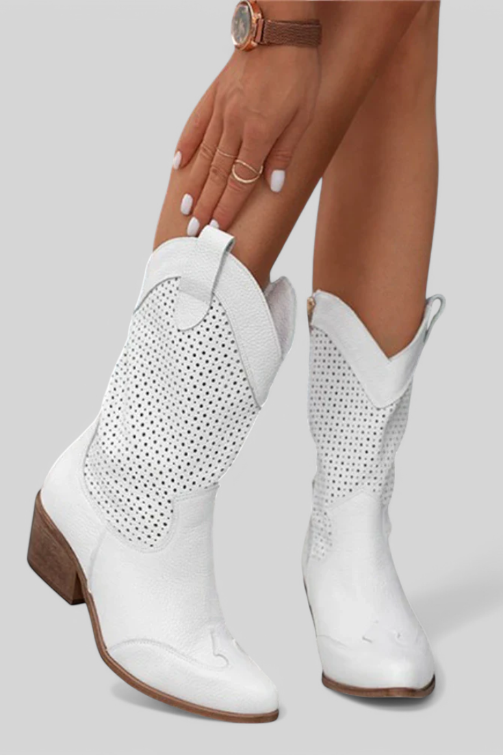 Ajda | Sodobni kavbojski škornji z zadrgo na strani